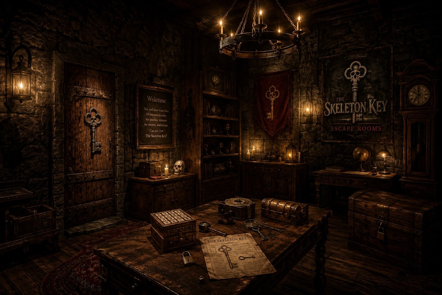 The Skeleton Key Escape Rooms interior at Grand Slam Entertainment Branson MO